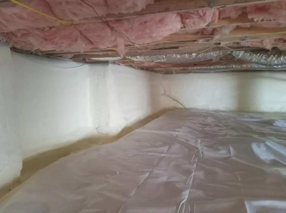 Crawl space encapsulation with closed-cell spray foam for Roof Leak Repair in Hamilton